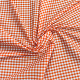 Per Metre Super Soft Polycotton Gingham 45" Wide (Orange & White)