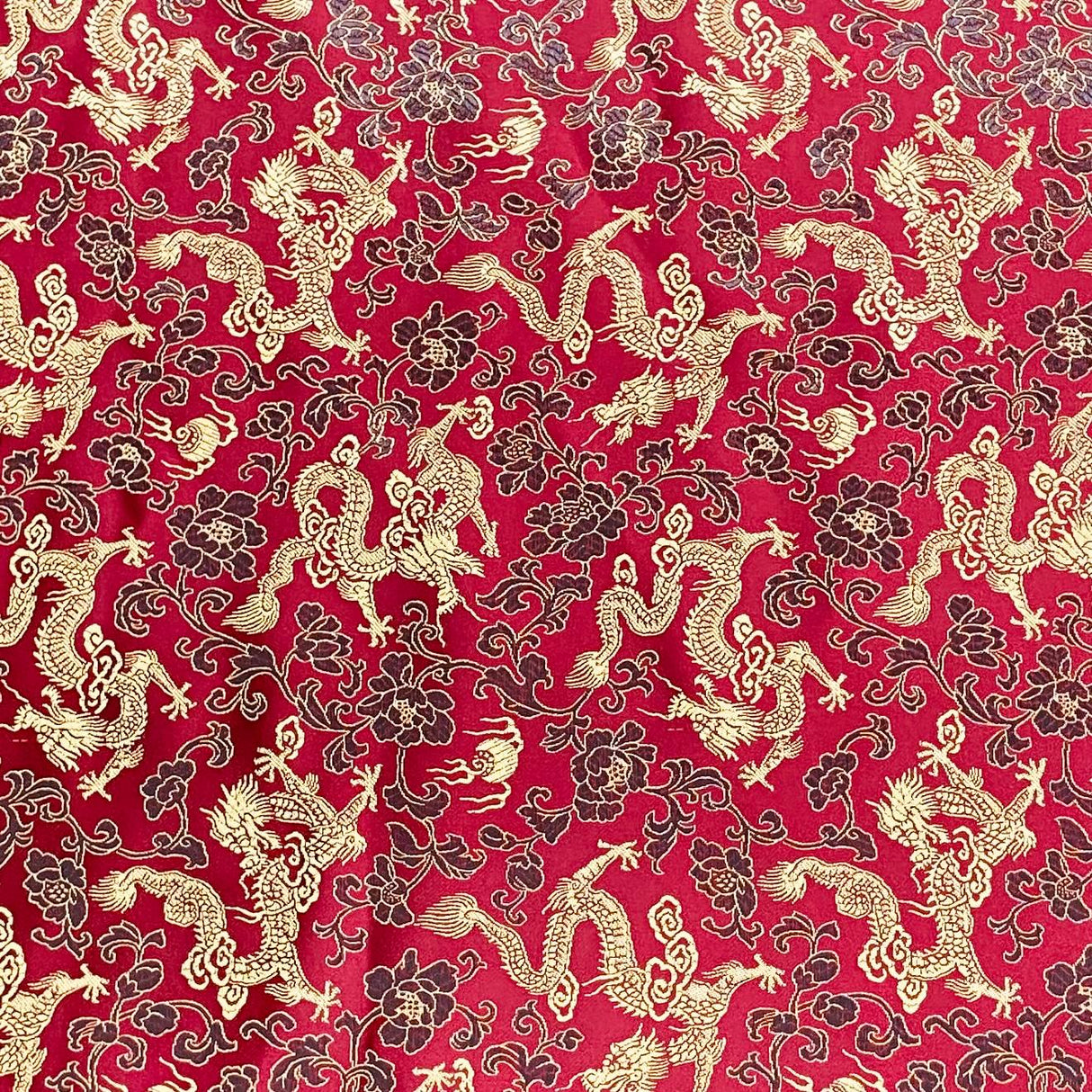 Per Metres Oriental Chinese Brocade - 45" Wide - (Red)