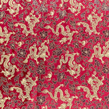 Per Metres Oriental Chinese Brocade - 45" Wide - (Red)