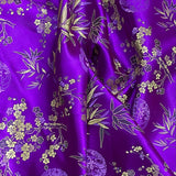Per Metres Oriental Chinese Brocade - 45" Wide - (Purple)