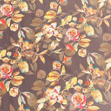 3 Metres, Luxury Dressmaking 100% Digital Printed Cotton Lawn- 55" (Brown)