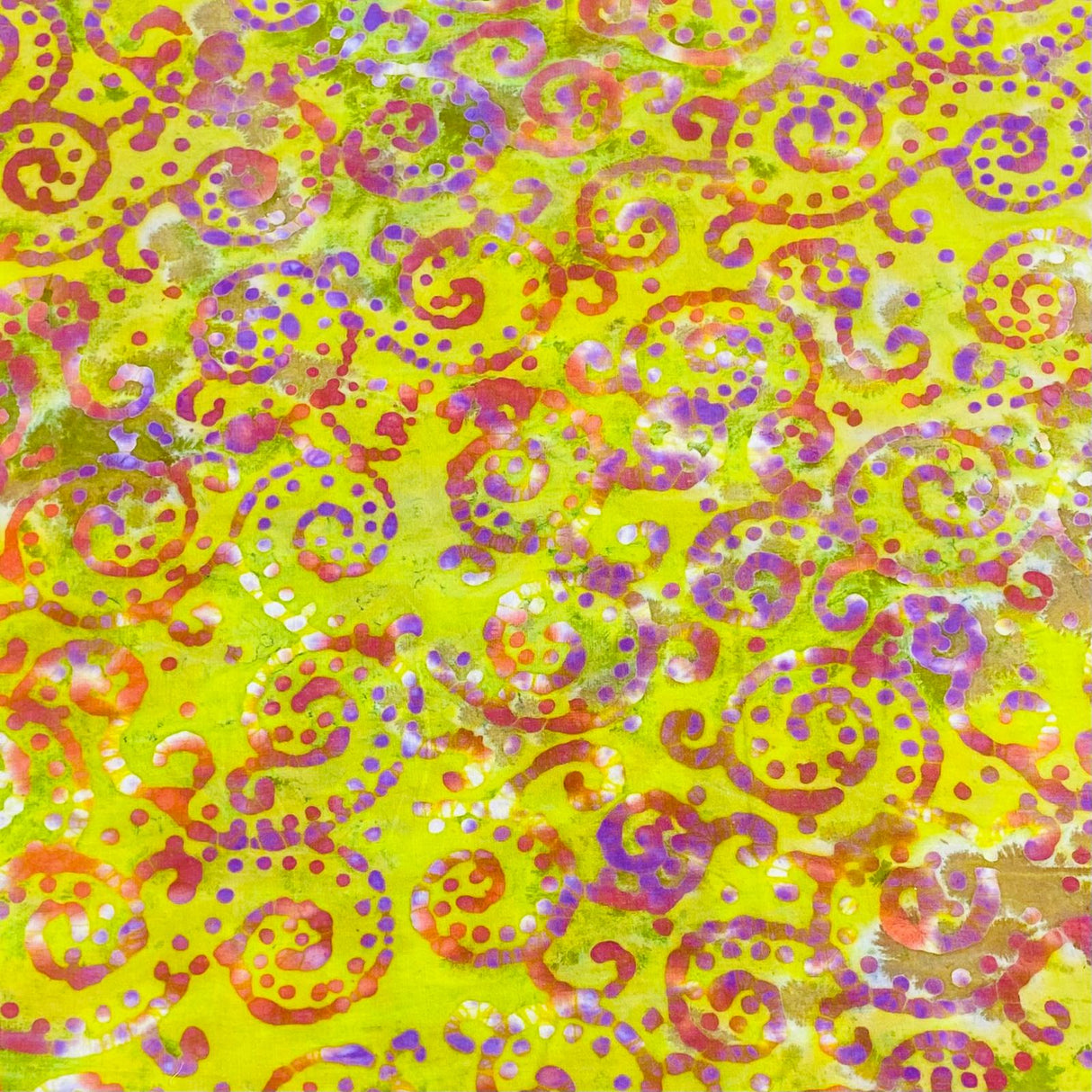 Premium Quality 100% Cotton Batik - 45" Wide (Yellow)