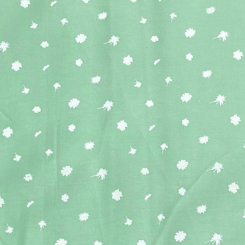 Per Metre Premium Quality Floral Drill  58" (Green)