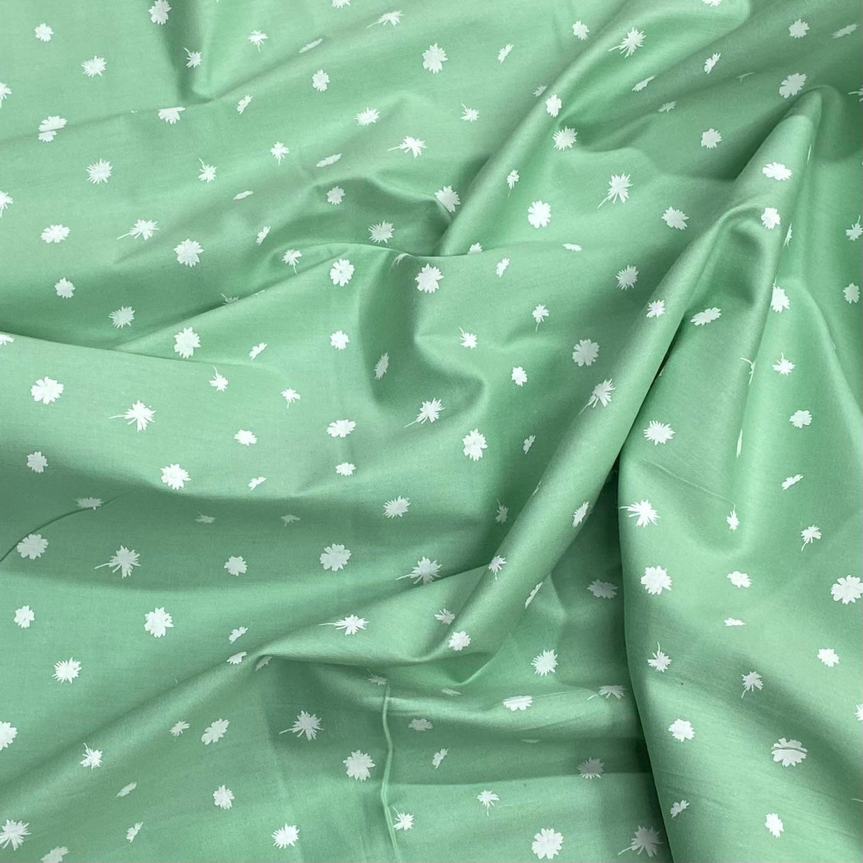 Per Metre Premium Quality Floral Drill  58" (Green)