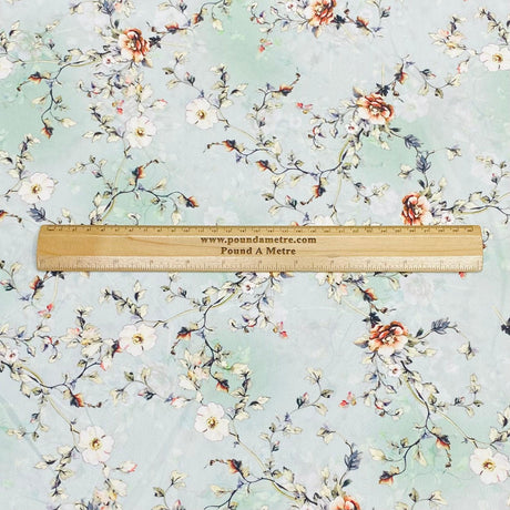 3 Metres, Soft Touch Japanese Printed Crepe - 45" Wide (Mint)