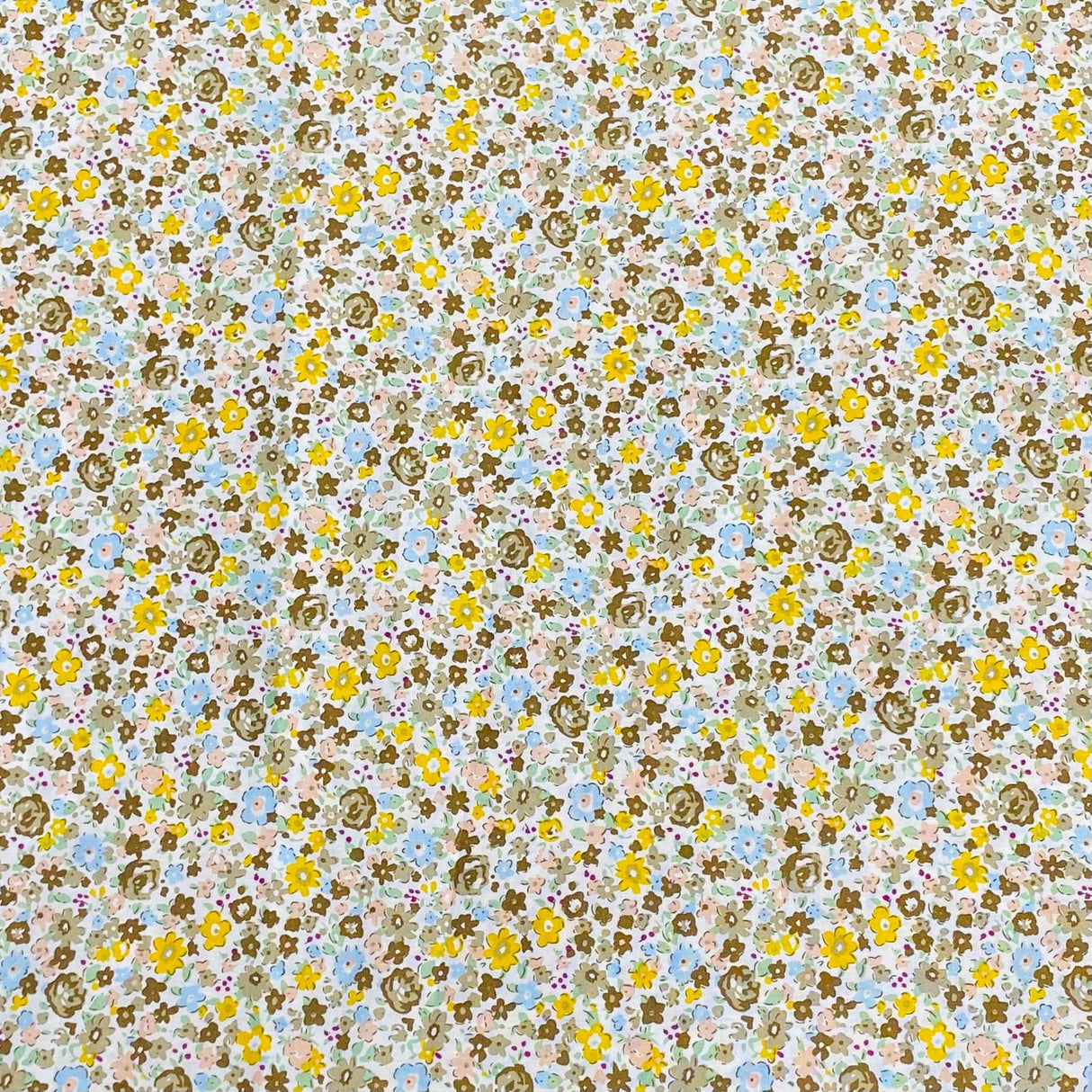 3 Metres, Luxury Dressmaking 100% Digital Printed Cotton Lawn- 55" (Yellow Archangel)