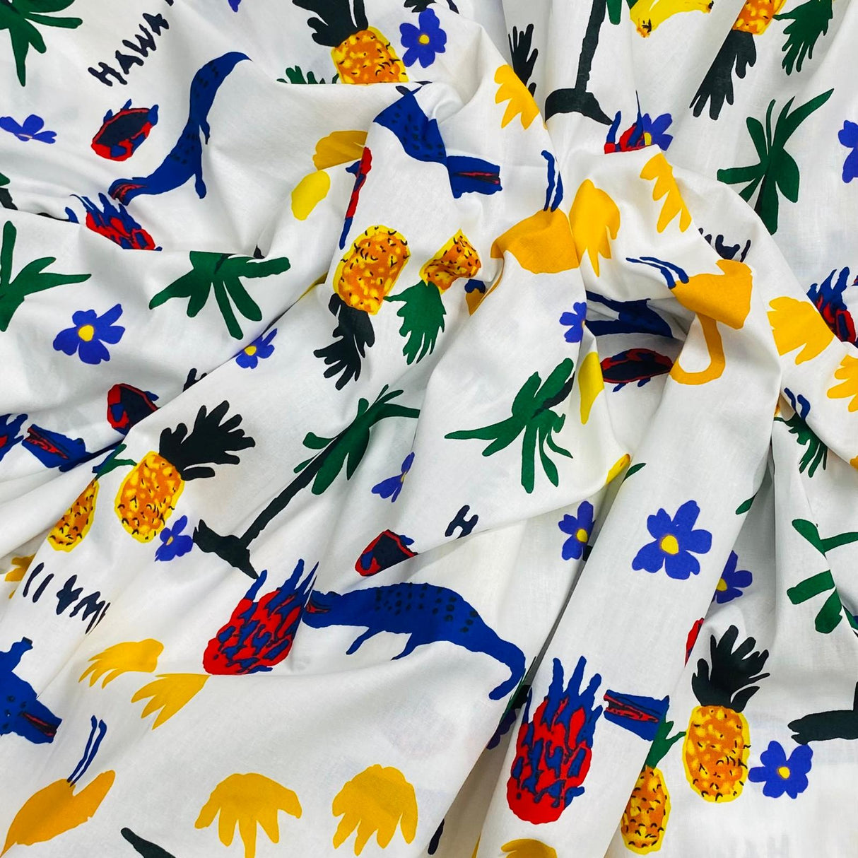 3 Metres, Luxury Dressmaking 100% Digital Printed Cotton Lawn- 55" (Animals)