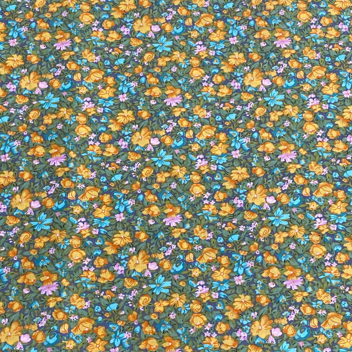 3 Metres, Luxury Dressmaking 100% Digital Printed Cotton Lawn- 55" (Green)