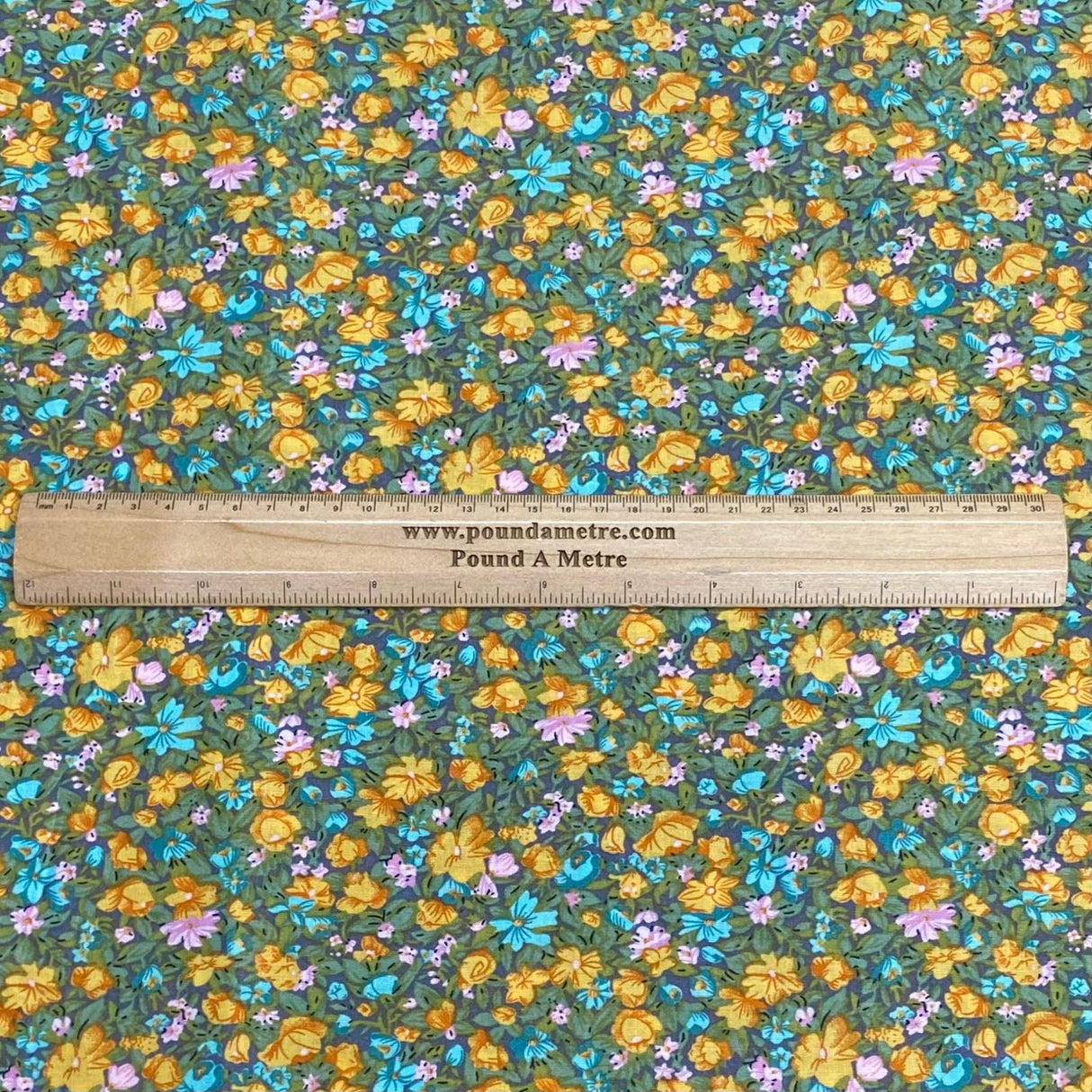 3 Metres, Luxury Dressmaking 100% Digital Printed Cotton Lawn- 55" (Green)