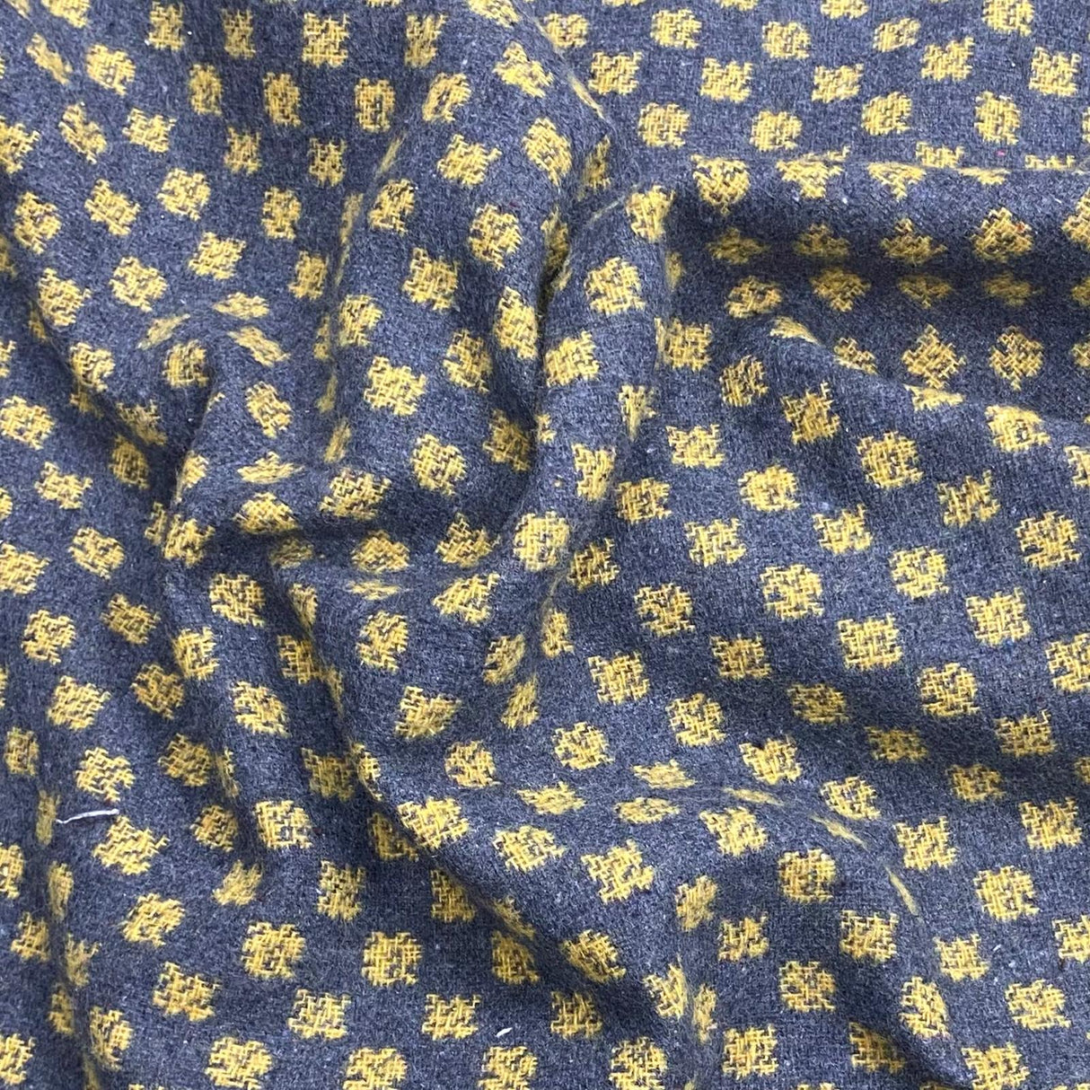 Per Metre Premium Wool Rich Fabric 55" Wide (Black & Yellow)