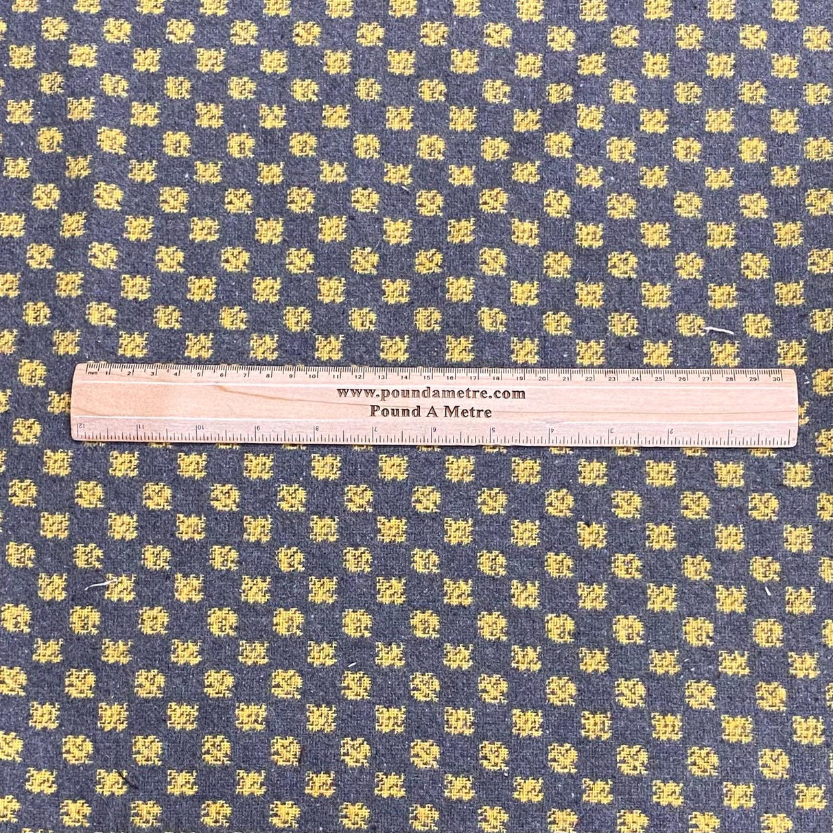 Per Metre Premium Wool Rich Fabric 55" Wide (Black & Yellow)