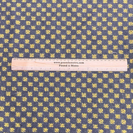 Per Metre Premium Wool Rich Fabric 55" Wide (Black & Yellow)