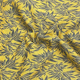 Per Metre Premium Wool Rich Fabric 55" Wide (Yellow Leafs)
