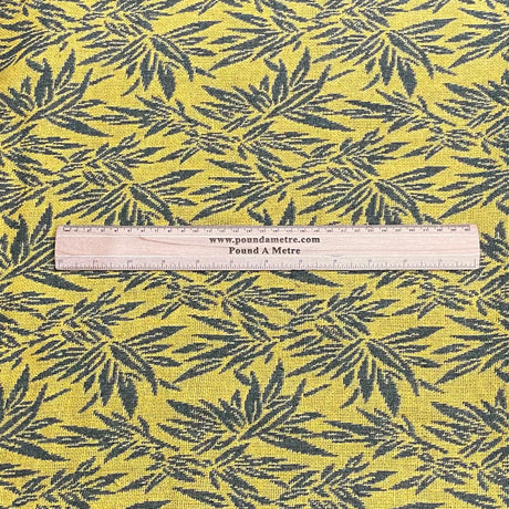 Per Metre Premium Wool Rich Fabric 55" Wide (Yellow Leafs)