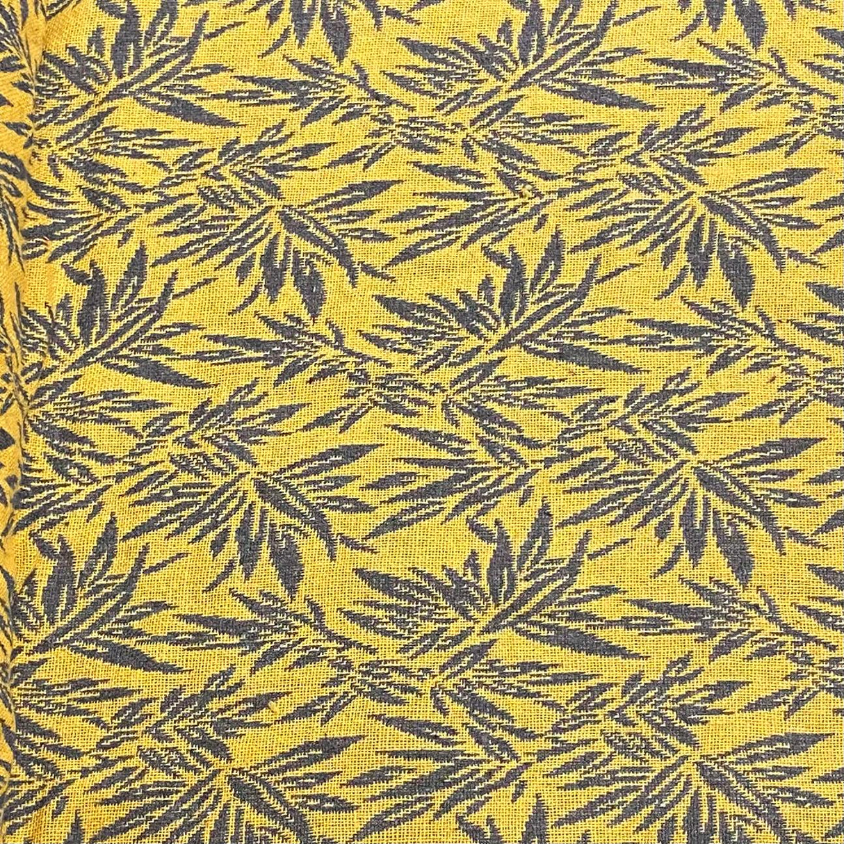 Per Metre Premium Wool Rich Fabric 55" Wide (Yellow Leafs)