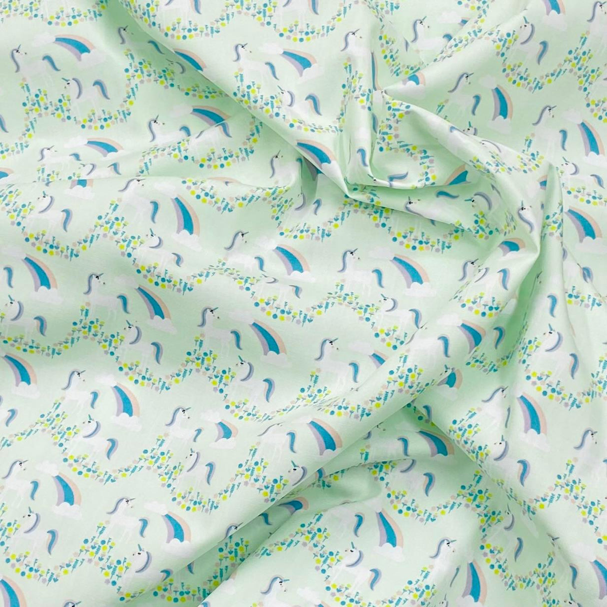 3 Metres Super Soft Printed Cotton Poplin - 44" Wide (Unicorn)