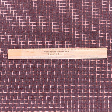 Per Metre Premium Wool Rich Fabric 55" Wide (Maroon & Black)