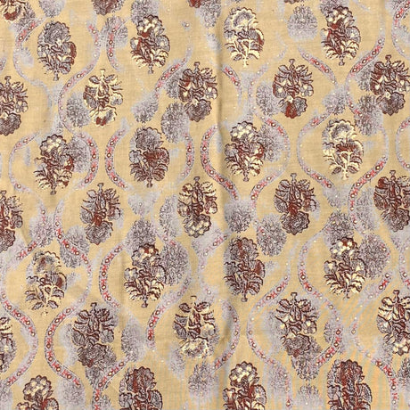 3 Metres Gold Foil Polyester Silk Fabric- 45" Wide (Gold)