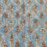 3 Metres Gold Foil Polyester Silk Fabric- 45" Wide (Blue)