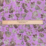3 Metres Gold Foil Polyester Silk Fabric- 45" Wide (Pink)
