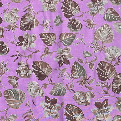 3 Metres Gold Foil Polyester Silk Fabric- 45" Wide (Pink)