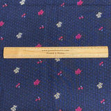 3 Metres Printed Cashmere Effect Crepe Fabric- 45" Wide (Navy Florals)