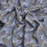 3 Metres Printed Cashmere Effect Crepe Fabric- 45" Wide (Navy)