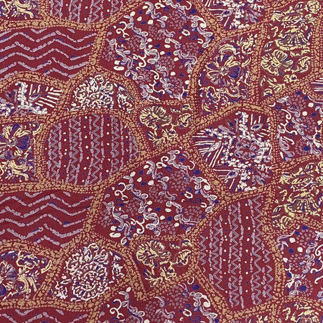 3 Metres Printed Cashmere Effect Crepe Fabric- 45" Wide (Maroon)