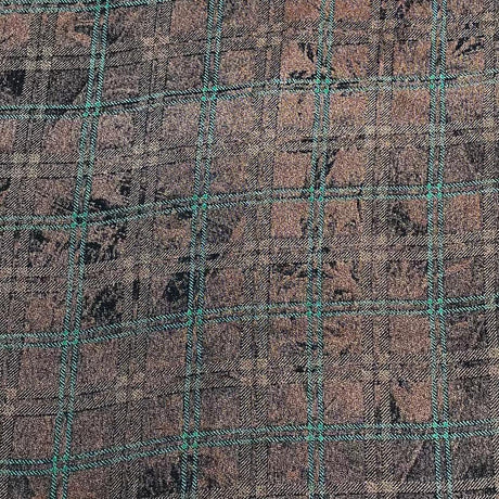 3 Metres Printed Cashmere Effect Crepe Fabric- 45" Wide (Squares)