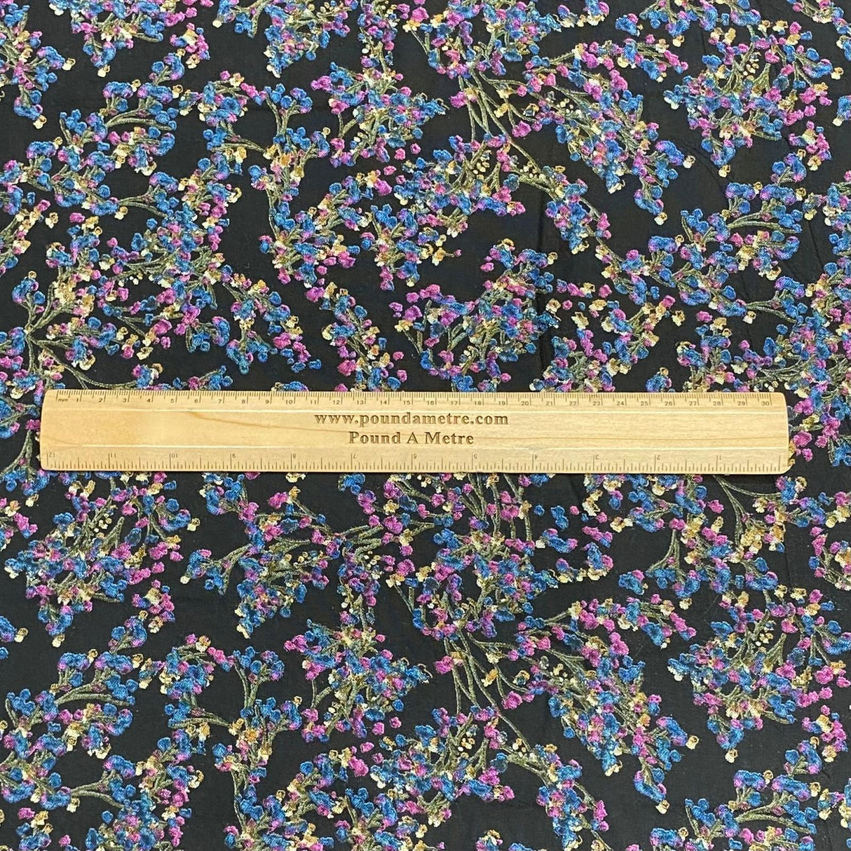 3 Metres Printed Cashmere Effect Crepe Fabric- 45" Wide (Bouquet)