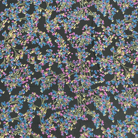 3 Metres Printed Cashmere Effect Crepe Fabric- 45" Wide (Bouquet)
