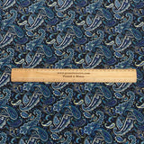 3 Metres, Premium Quality, Printed Dressmaking Viscose - 55" Wide (Black & Blue)