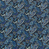 3 Metres, Premium Quality, Printed Dressmaking Viscose - 55" Wide (Black & Blue)