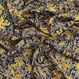 3 Metres Printed Cashmere Effect Crepe Fabric- 45" Wide (Yellow & Black)