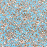 3 Metres, Premium Quality, Printed Dressmaking Viscose - 55" Wide (Sky Blue)