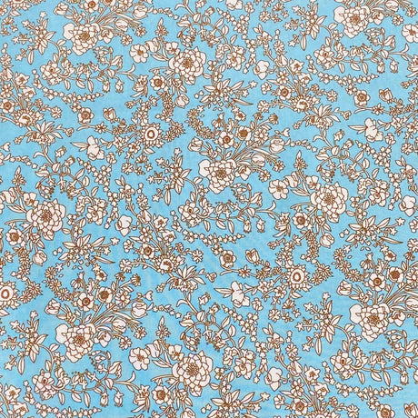 3 Metres, Premium Quality, Printed Dressmaking Viscose - 55" Wide (Sky Blue)