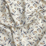 3 Metres, Premium Quality, Printed Dressmaking Viscose - 55" Wide (Cream)