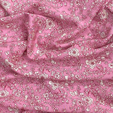 3 Metres, Premium Quality, Printed Dressmaking Viscose - 55" Wide (Pink)