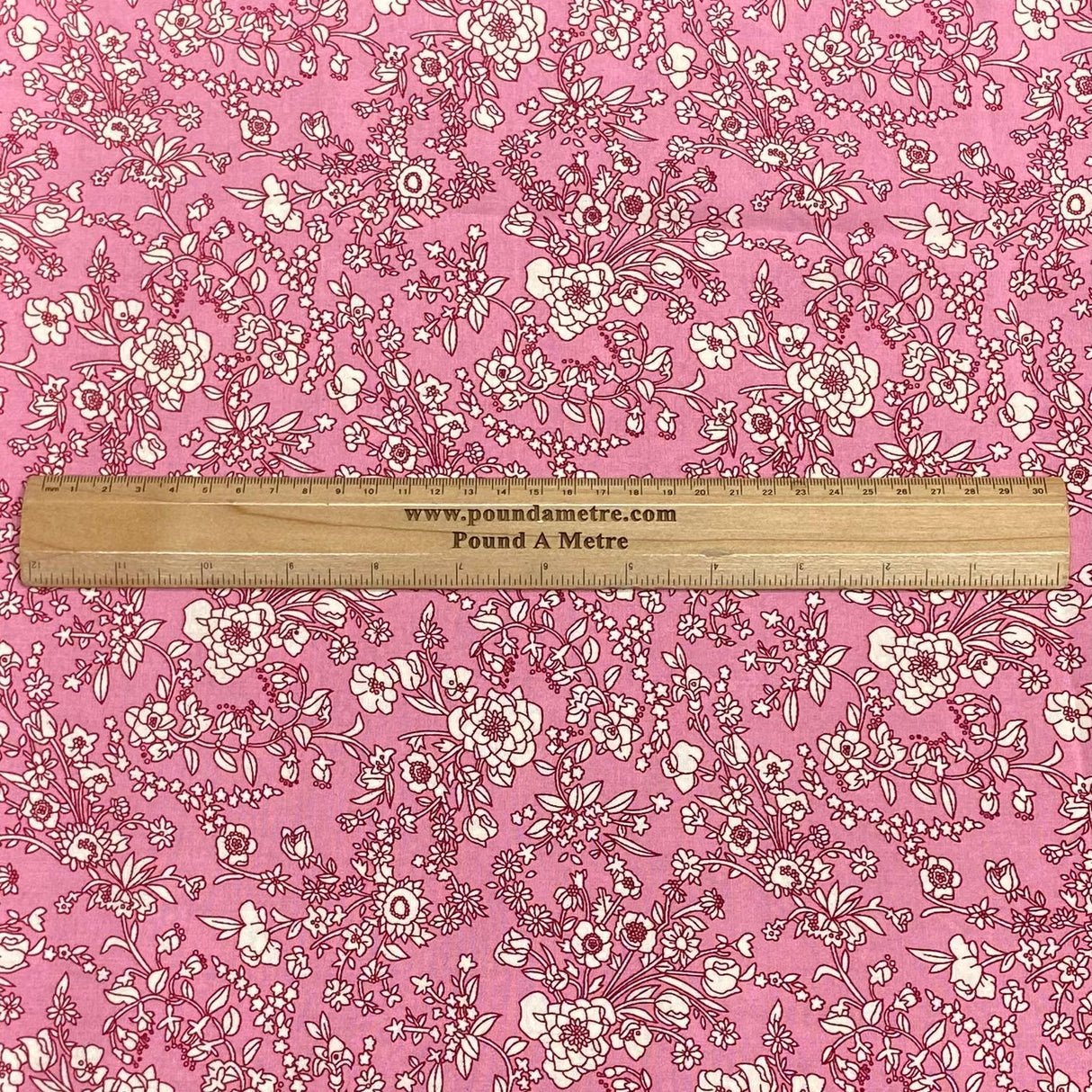 3 Metres, Premium Quality, Printed Dressmaking Viscose - 55" Wide (Pink)