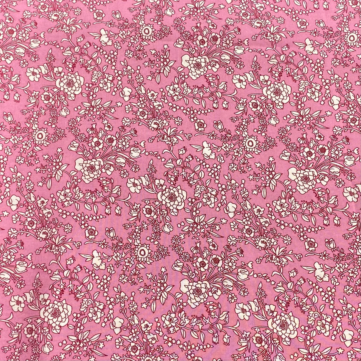 3 Metres, Premium Quality, Printed Dressmaking Viscose - 55" Wide (Pink)