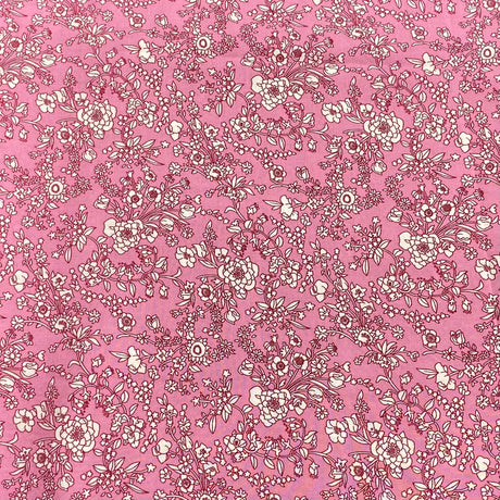 3 Metres, Premium Quality, Printed Dressmaking Viscose - 55" Wide (Pink)