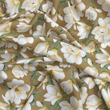 3 Metres, Premium Quality, Printed Dressmaking Viscose - 55" Wide (Brown Flowers)
