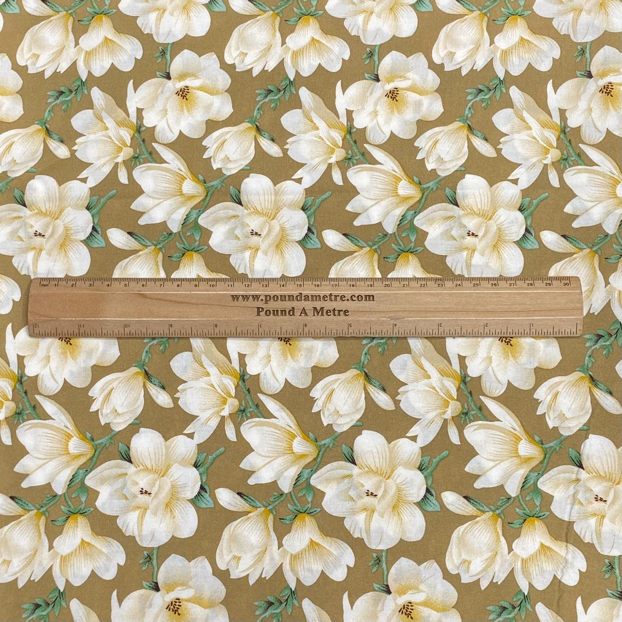 3 Metres, Premium Quality, Printed Dressmaking Viscose - 55" Wide (Brown Flowers)