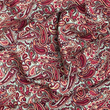 3 Metres, Premium Quality, Printed Dressmaking Viscose - 55" Wide (Maroon  Paisley)
