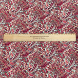 3 Metres, Premium Quality, Printed Dressmaking Viscose - 55" Wide (Maroon  Paisley)