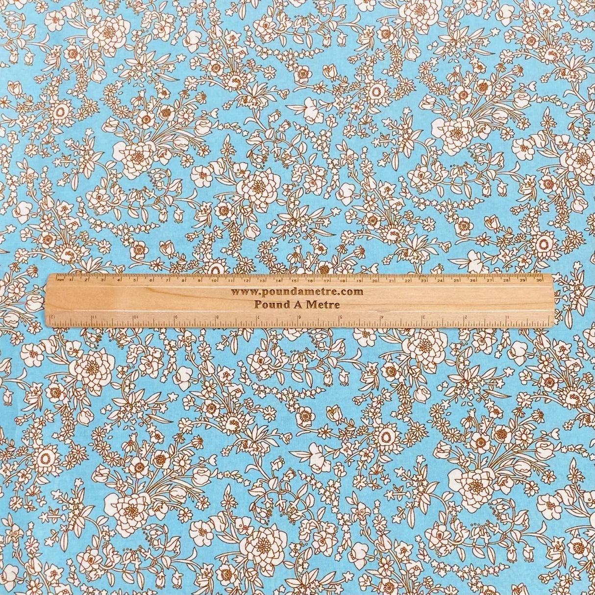 3 Metres, Premium Quality, Printed Dressmaking Viscose - 55" Wide (Sky Blue)