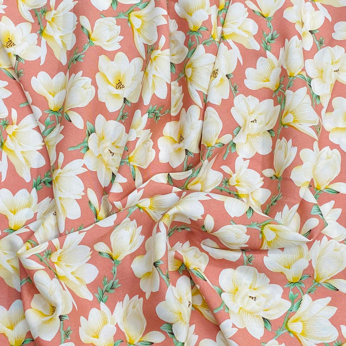 3 Metres, Premium Quality, Printed Dressmaking Viscose - 55" Wide (Pink)