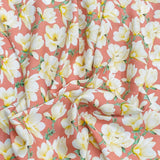3 Metres, Premium Quality, Printed Dressmaking Viscose - 55" Wide (Pink)