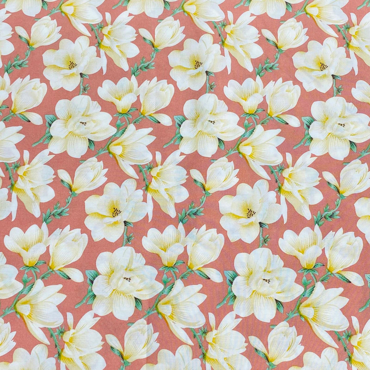 3 Metres, Premium Quality, Printed Dressmaking Viscose - 55" Wide (Pink)