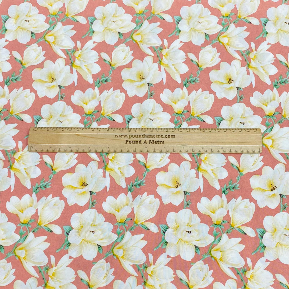 3 Metres, Premium Quality, Printed Dressmaking Viscose - 55" Wide (Pink)